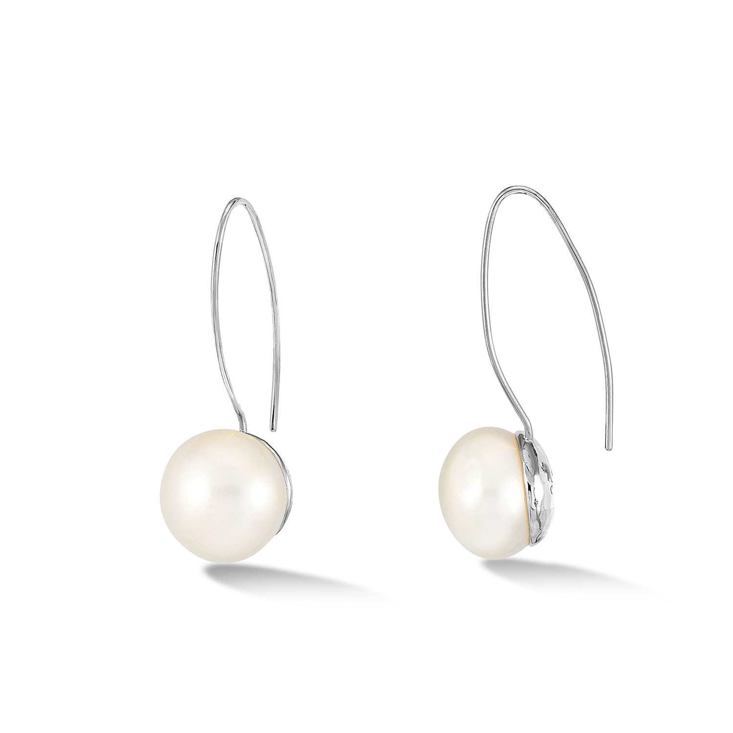 Women’s Timeless Long White Freshwater Pearl Earrings In Silver Dower & Hall