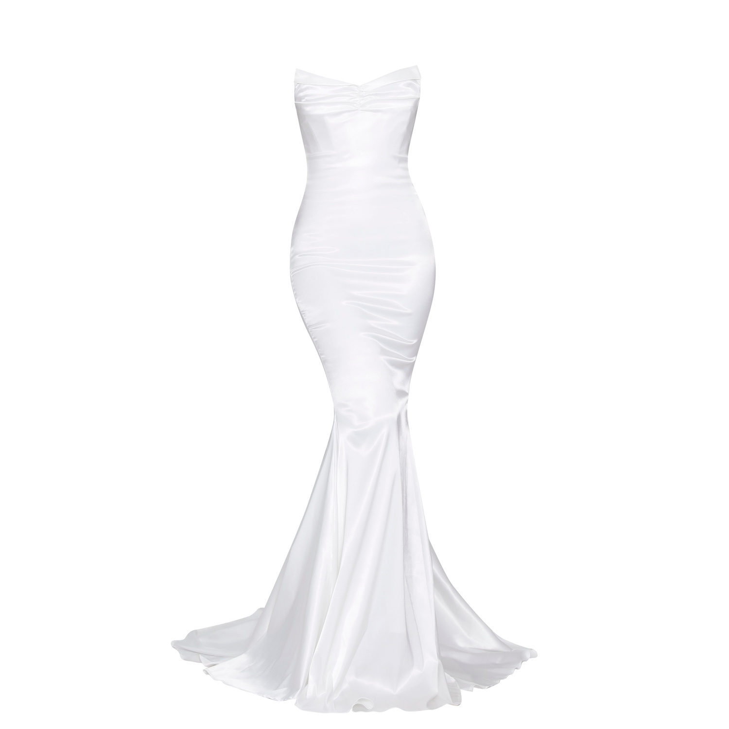Moda Glam Women's Delphine Strapless Mermaid Gown- White In White