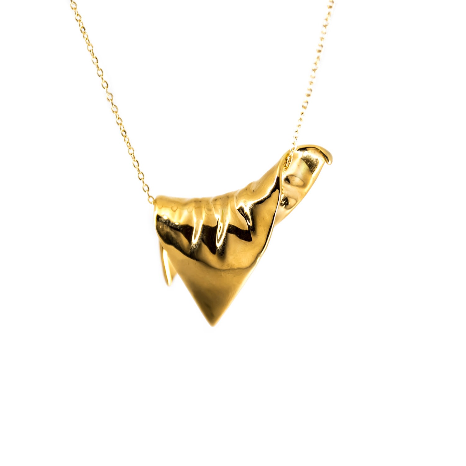 Women’s Gold PliÃ© Pendant Draped Triangle Medium Plaitly