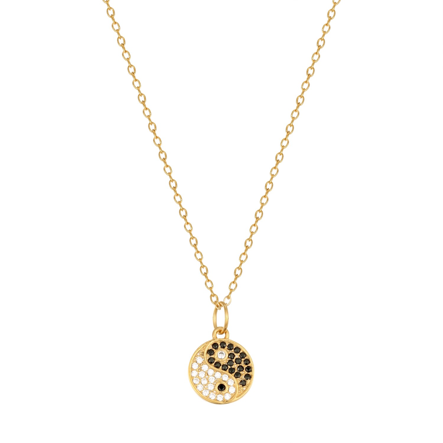 Women’s 22Ct Gold Vermeil Yin Yang Cz Necklace Seol + Gold