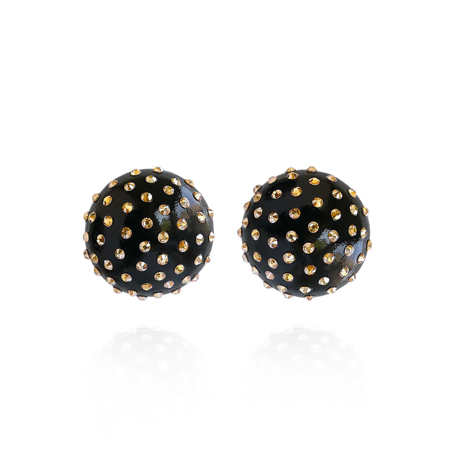 Saule Label Women's Gold / Black Gaia Midi Jet Earrings In Gold Twilight