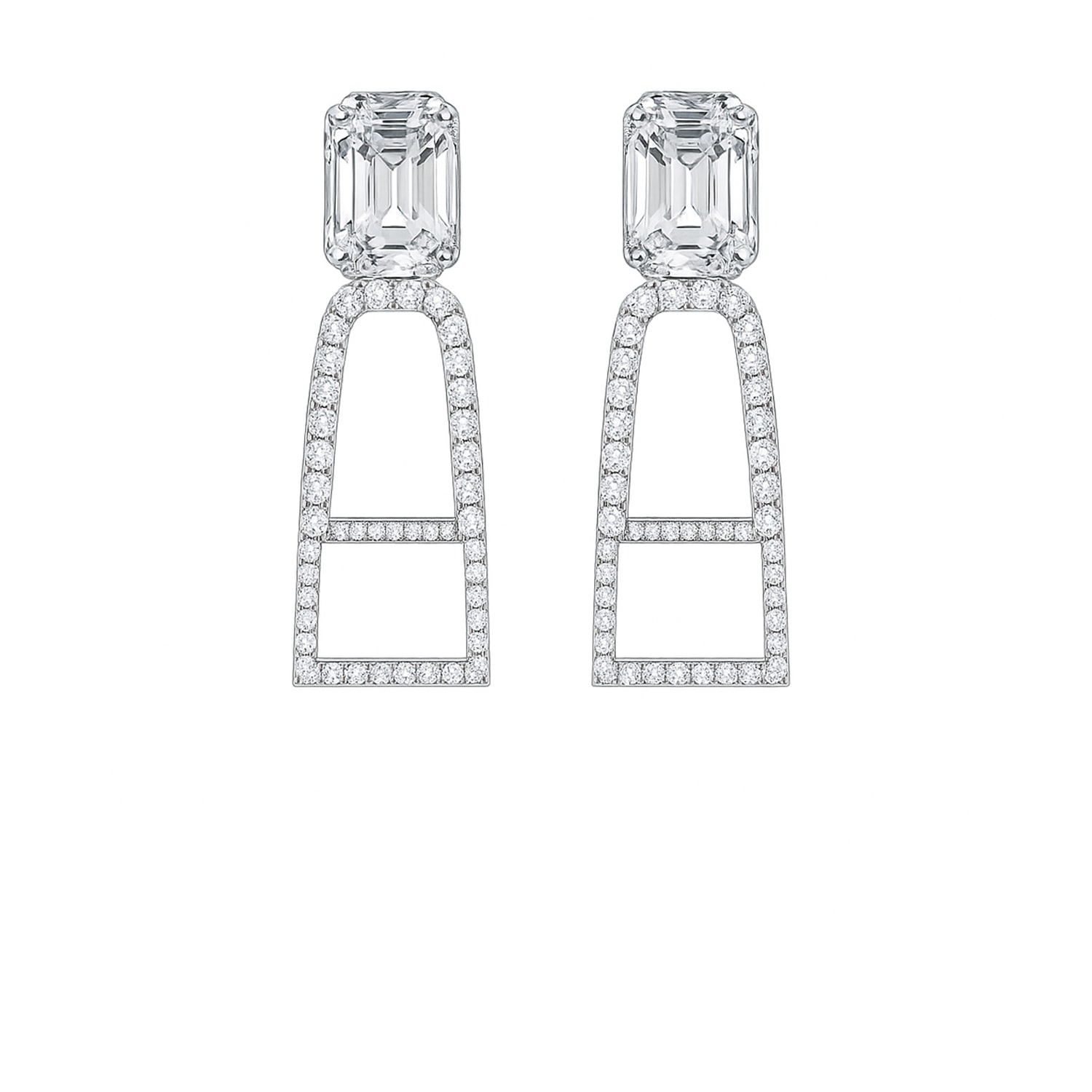 The Gala Women's Silver Astra Geometric Crystal Drop Earrings In Silver