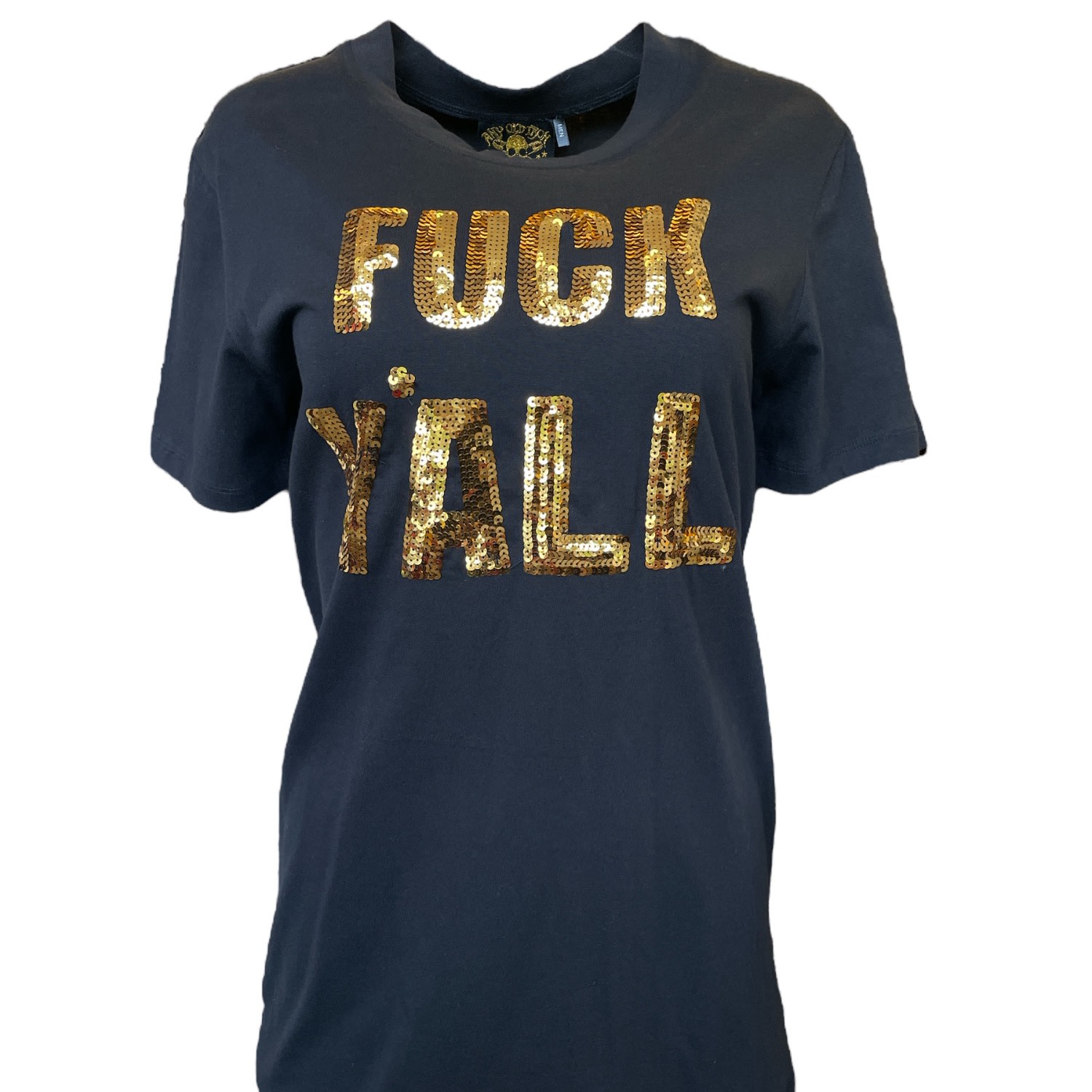 Any Old Iron Black  Mens Fuck Y'all Tshirt In Blue