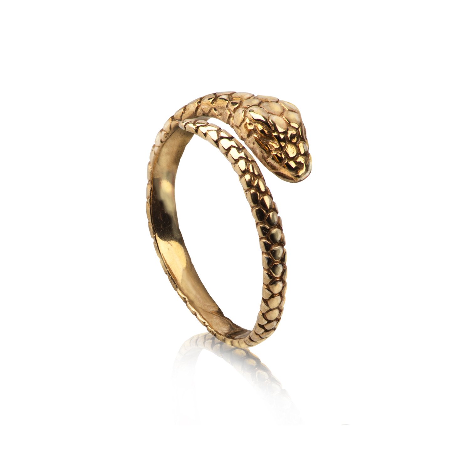 Adjustable Snake Ring In Gold Vermeil.