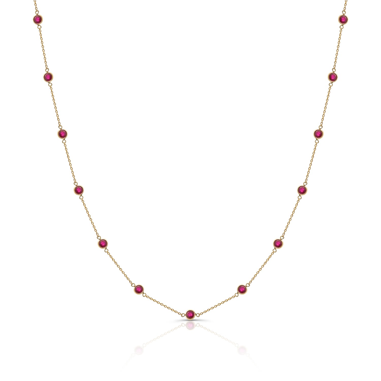Tresor Collection Women's Red Ruby Necklace In 18k Yellow Gold