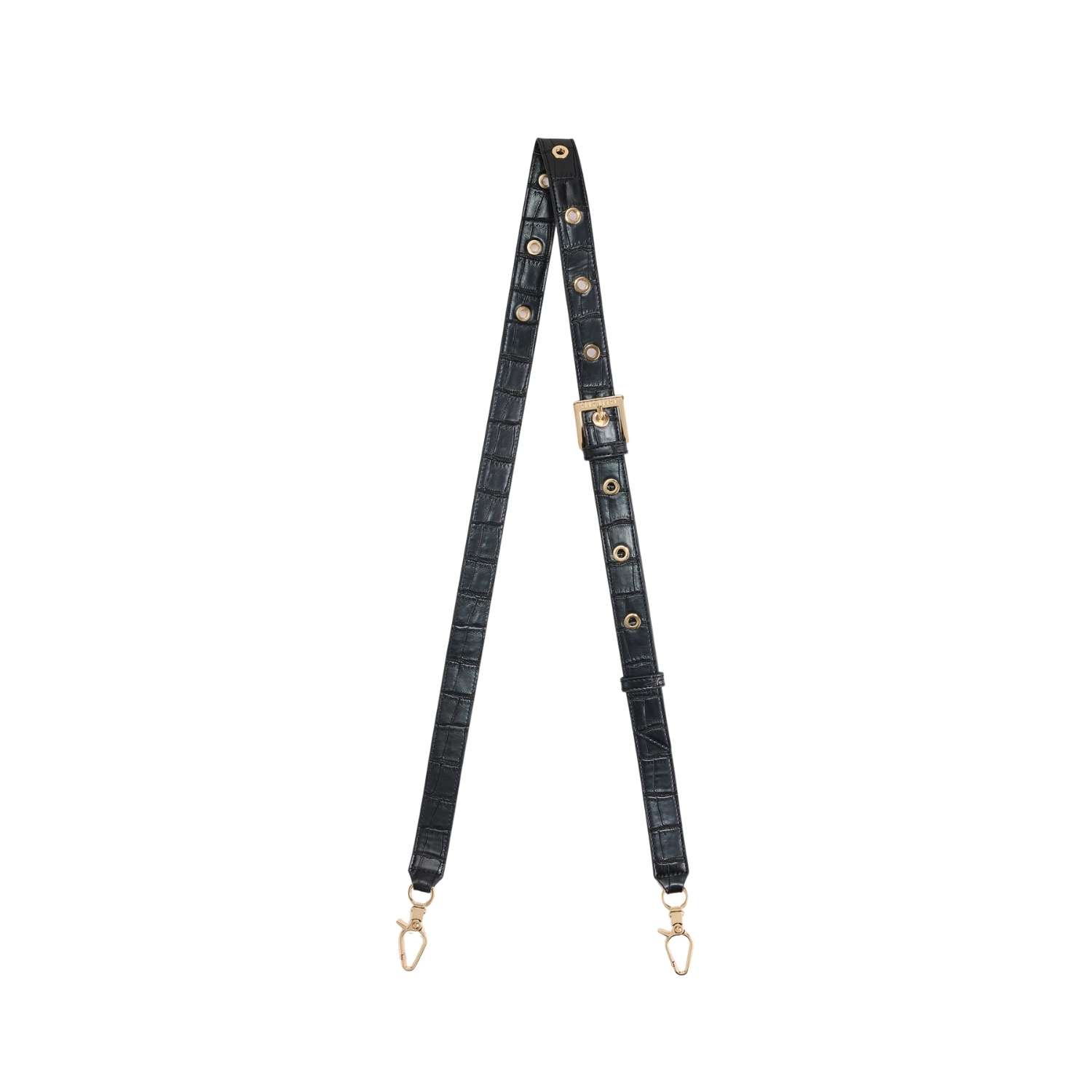 Women's Black Solus Bag Strap - Noir Croco | One Size | Sans Beast