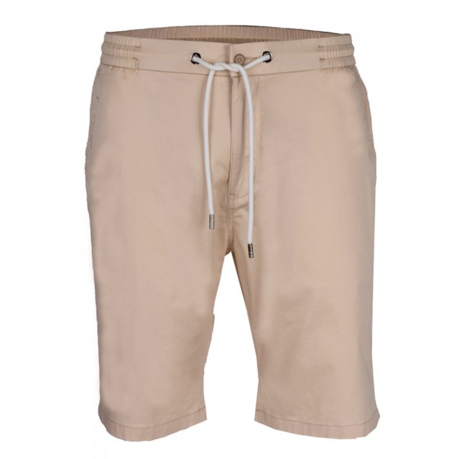 David Wej Men's Neutrals Plain Drawstring Shorts – Stone In Beige