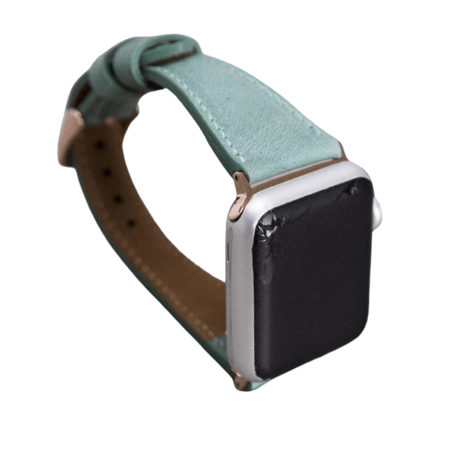Leathere Women's Classic Light Mint Green. Leather Apple Watch Band - Dallas In Green
