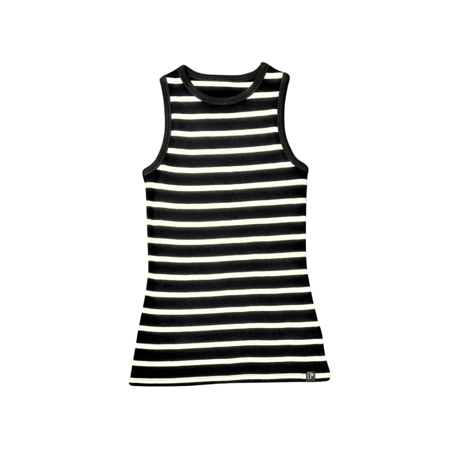 The Bshirt Rib Racer Vest In Black/white