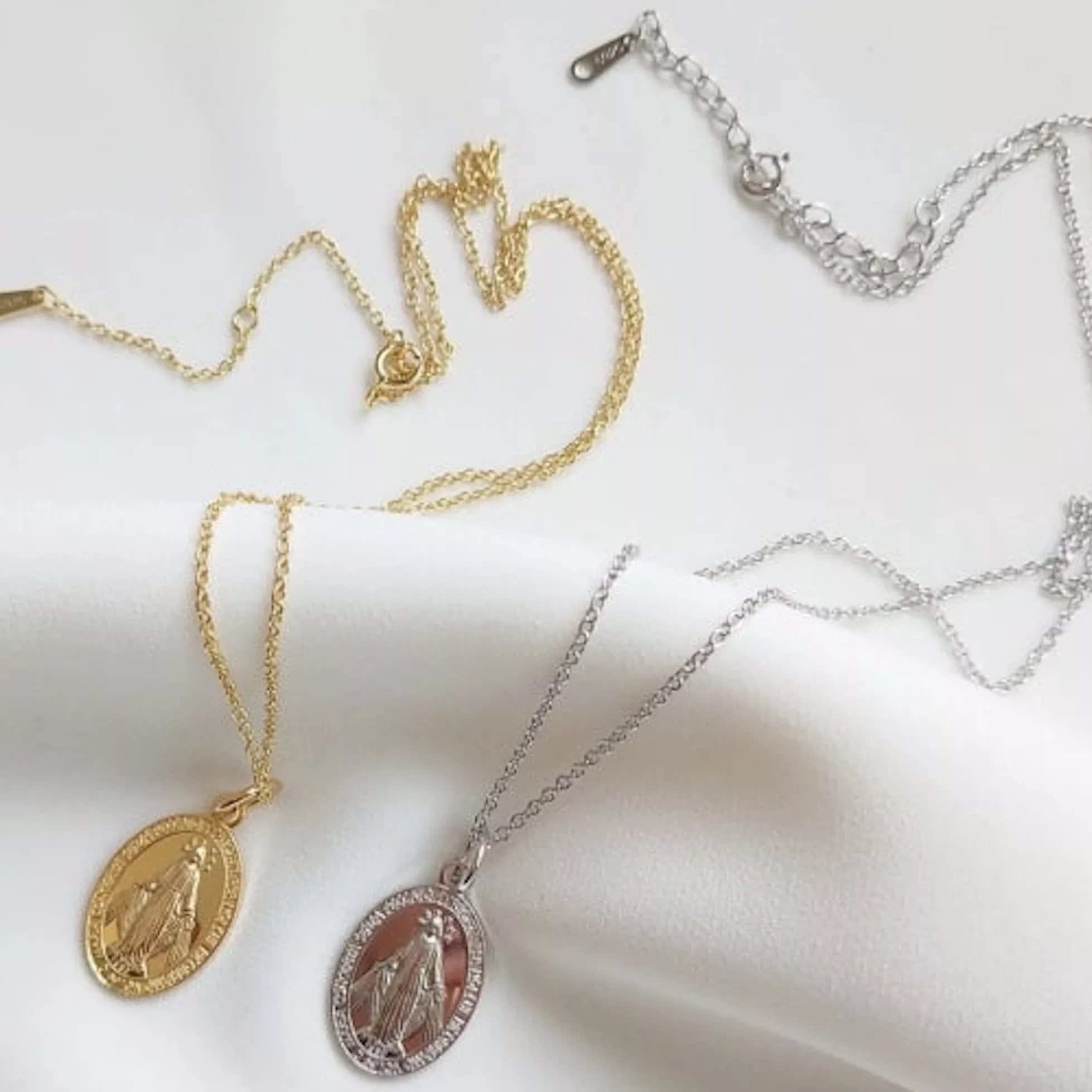 Dainty miraculous 2024 medal necklace