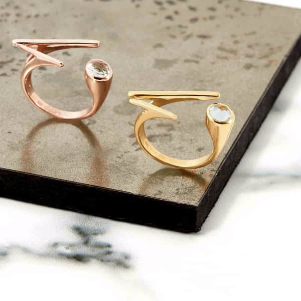Neola Roxanne Gold Ring With Topaz In Gold