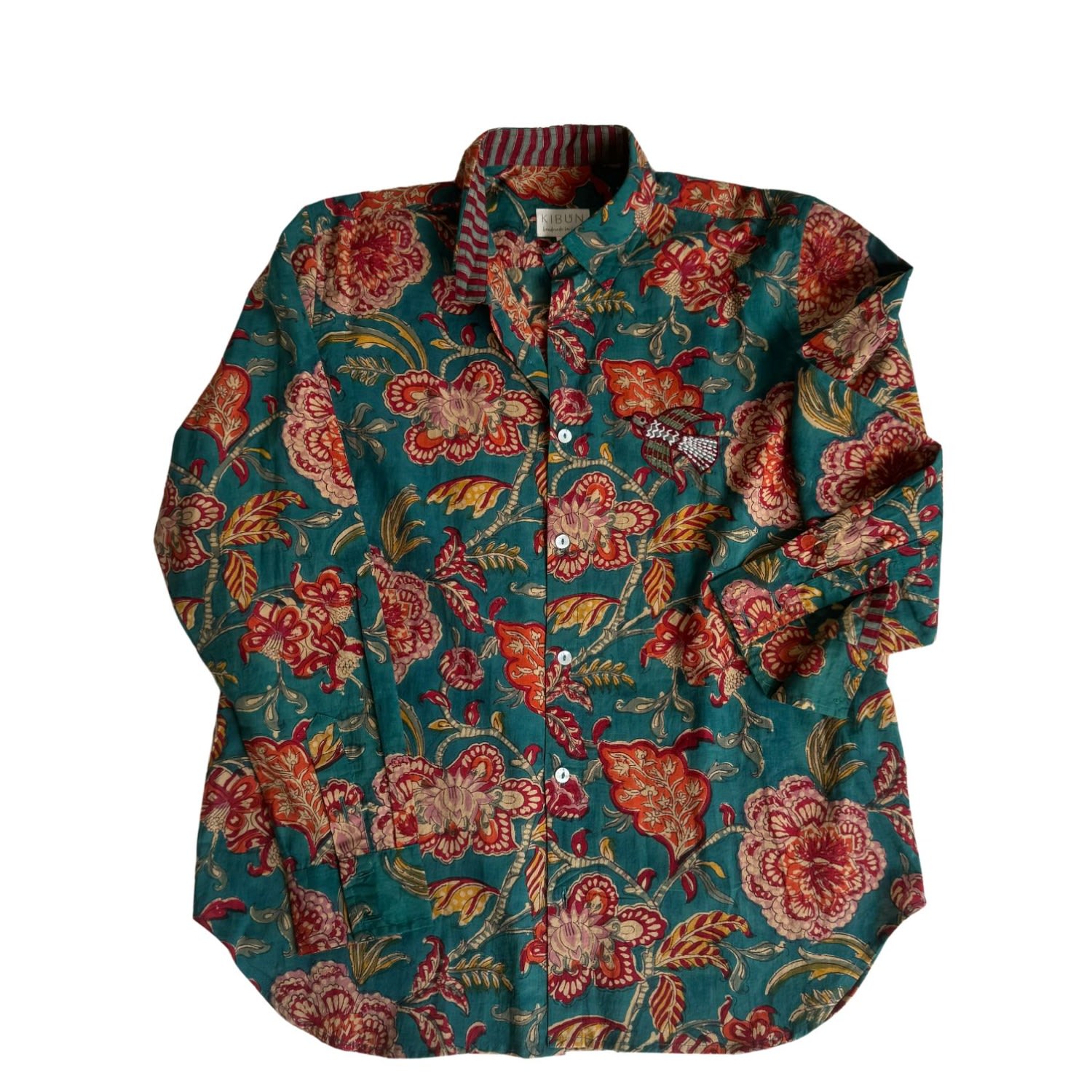 Studio Kibun Men's Mehran Unisex Handblocked Cotton Shirt