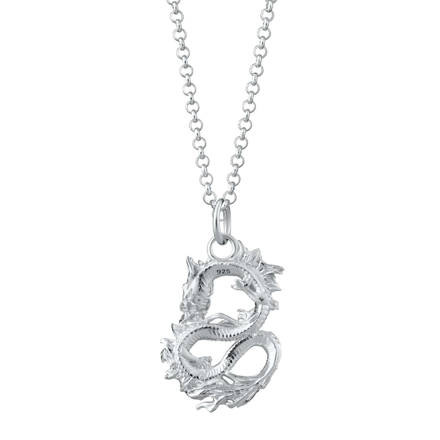 Women’s Sterling Silver Chinese Dragon Necklace Lily Charmed