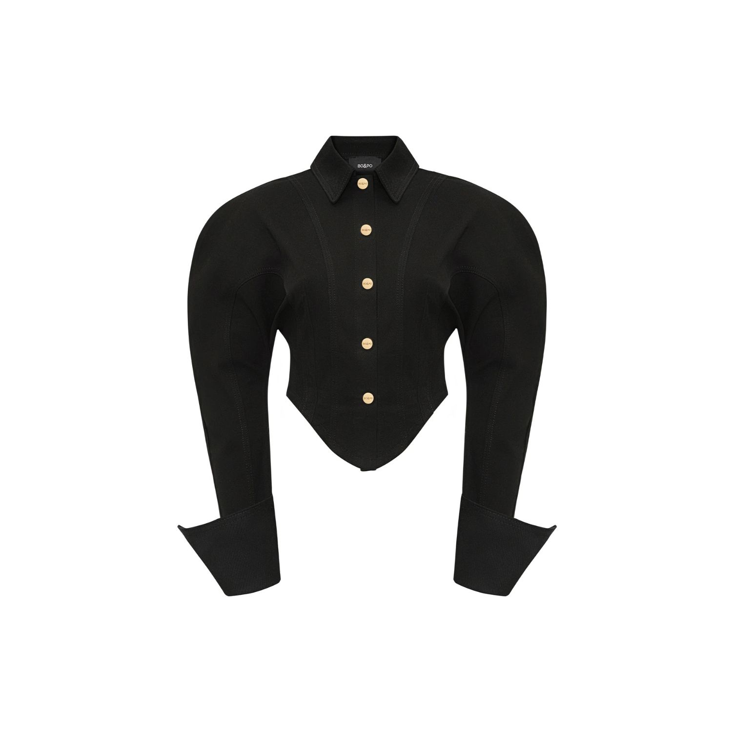 Bo&po Women's Black / Gold Lana Shirt Black In Black/gold