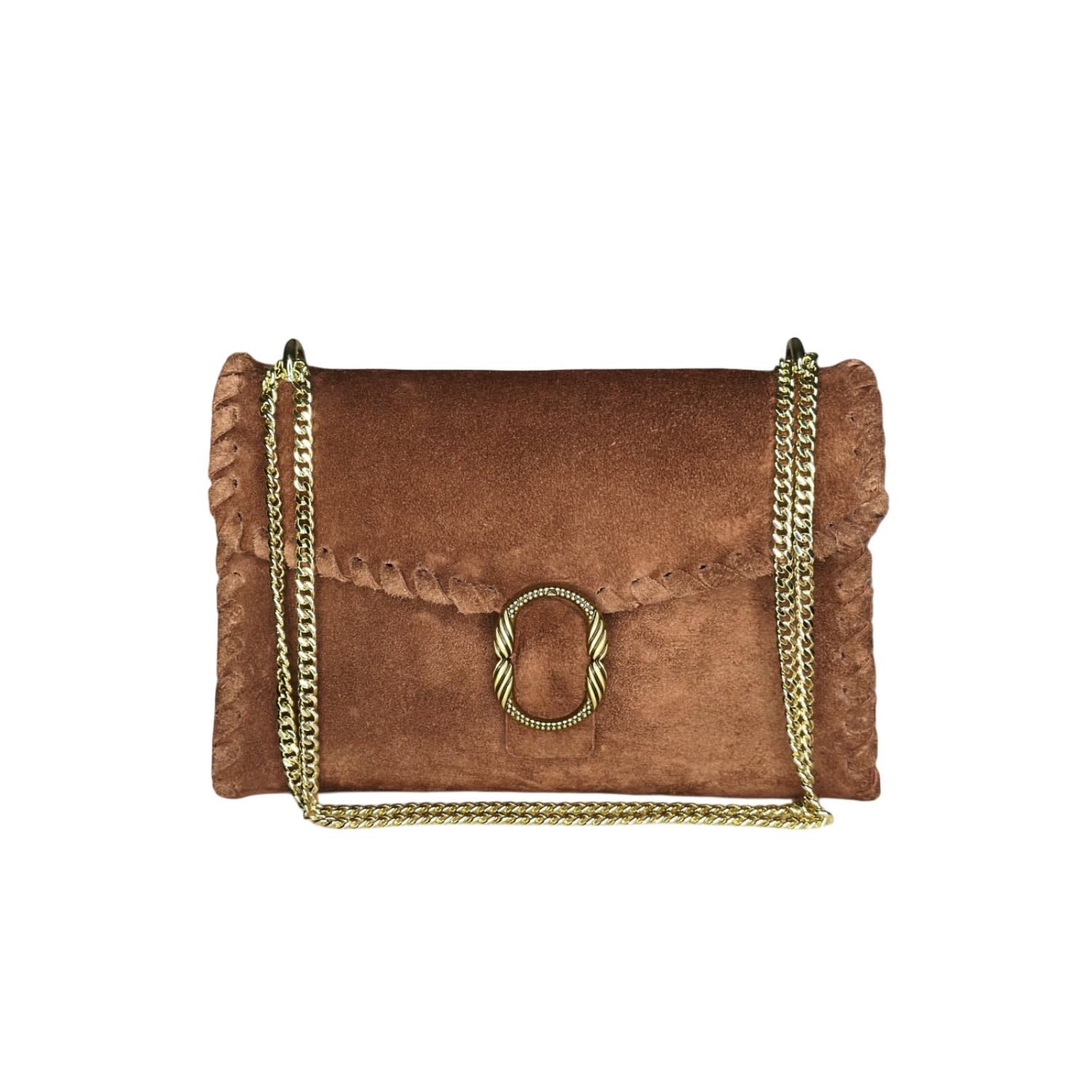 Ruj Heritage Women's Brown Shoulder Bag Suede