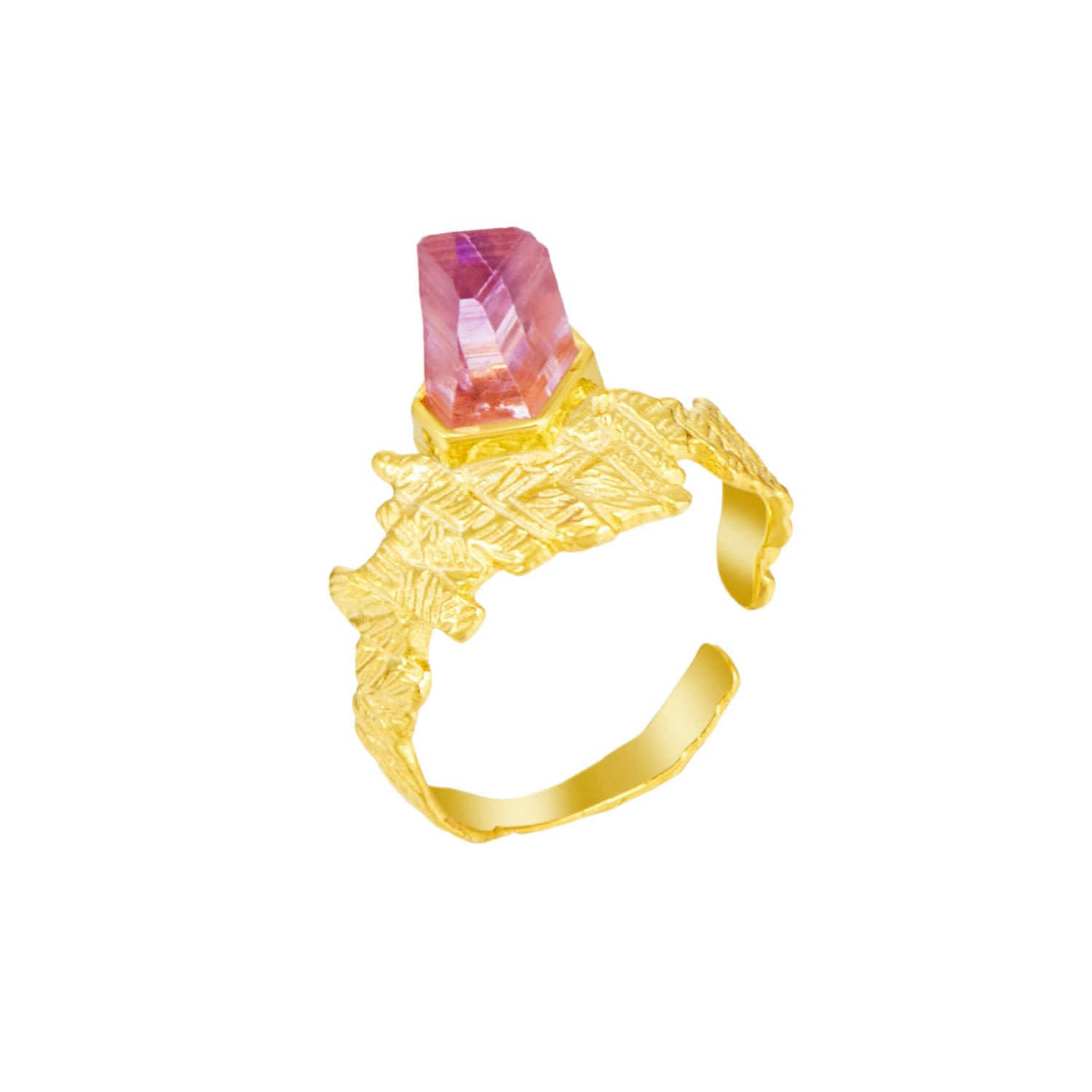 Jiaying Wang Wjy Studio London Women's The Tree Memory Natural Amethyst Gold-plated Ring In Gold