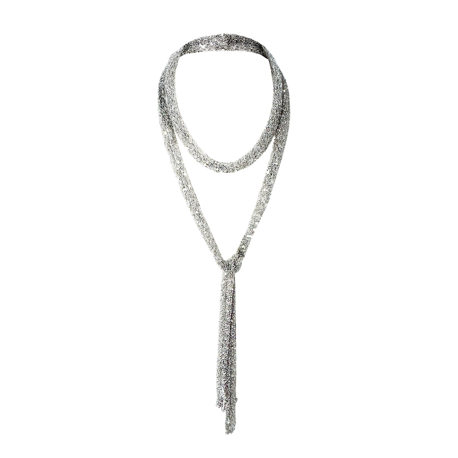 Women's Skinny Scarf Necklace - Silver | Natalia Fedner