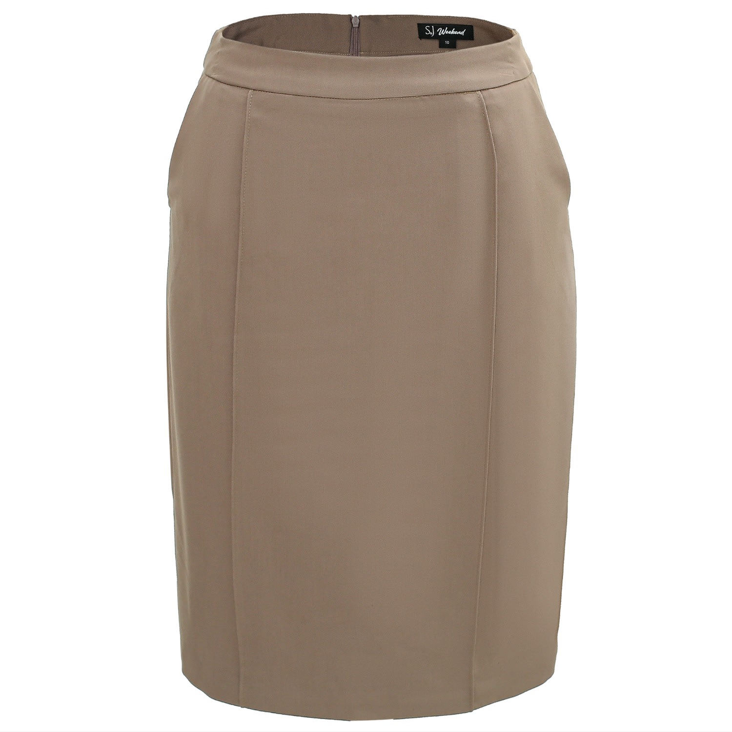 Women’s Brown Straight Skirt With Stitched Folds Extra Small Smart and Joy
