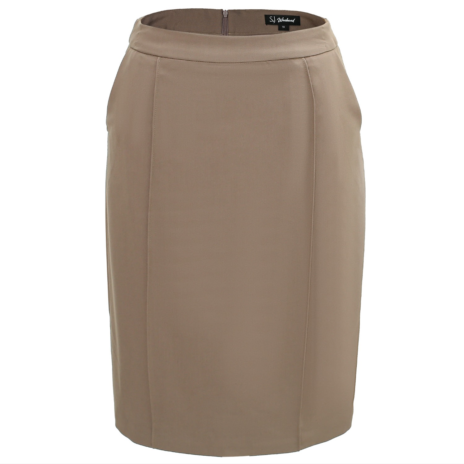 Smart And Joy Women's Brown Straight Skirt With Stitched Folds In Brown