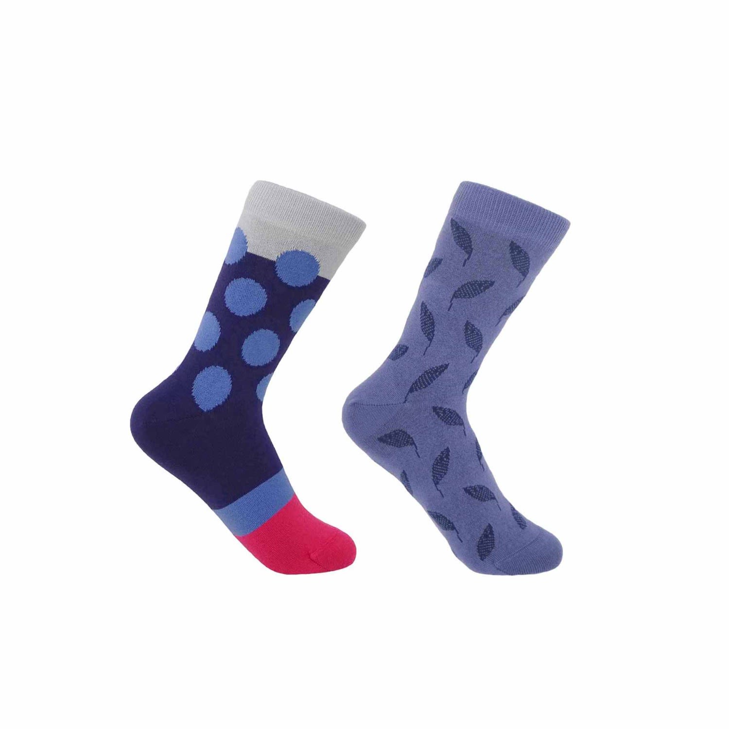 Navy Eleanor & Leaf Women’s Socks 2 Pack One Size Peper Harow - Made in England