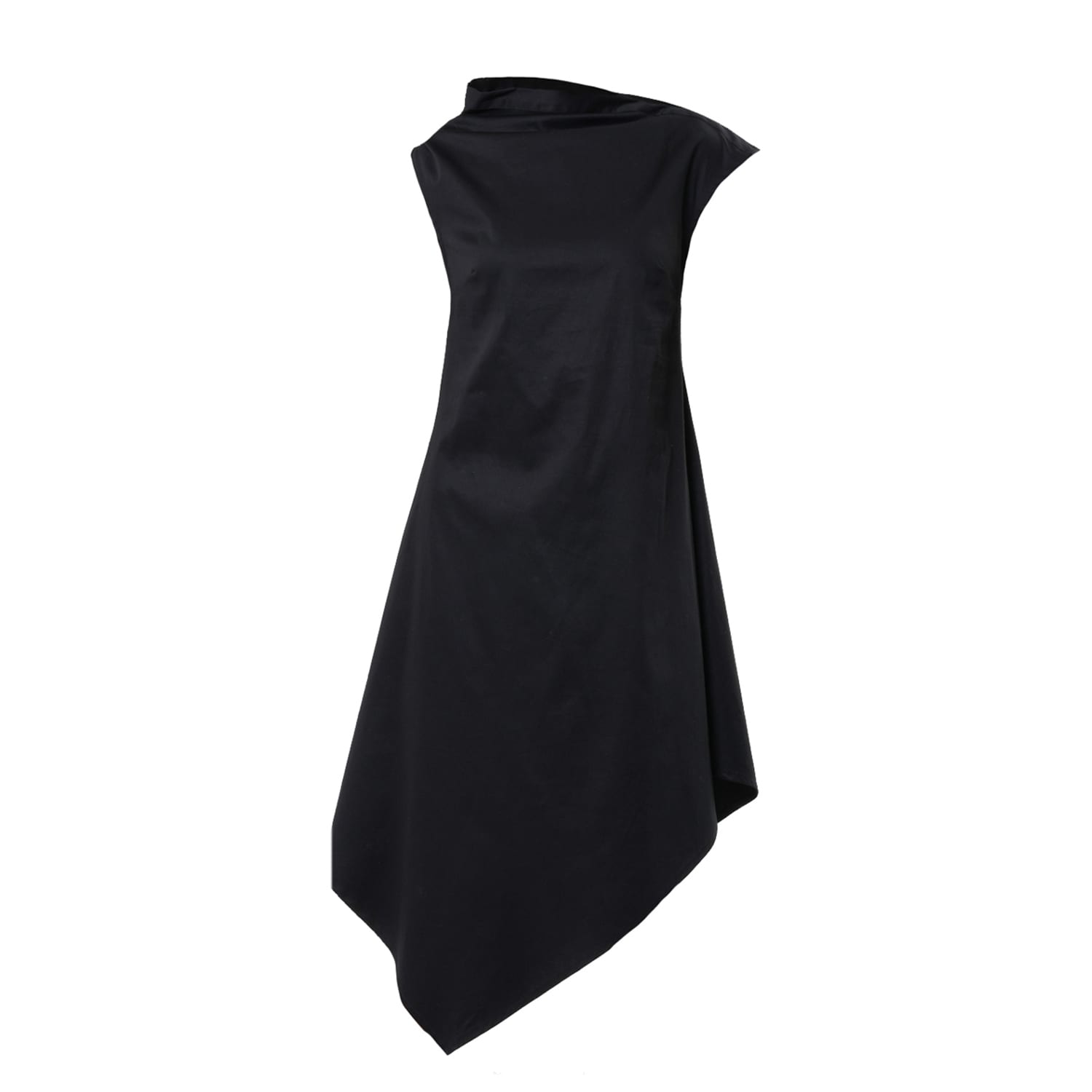 Elegant Asymmetrical Dress In Black | Metamorphoza | Wolf & Badger