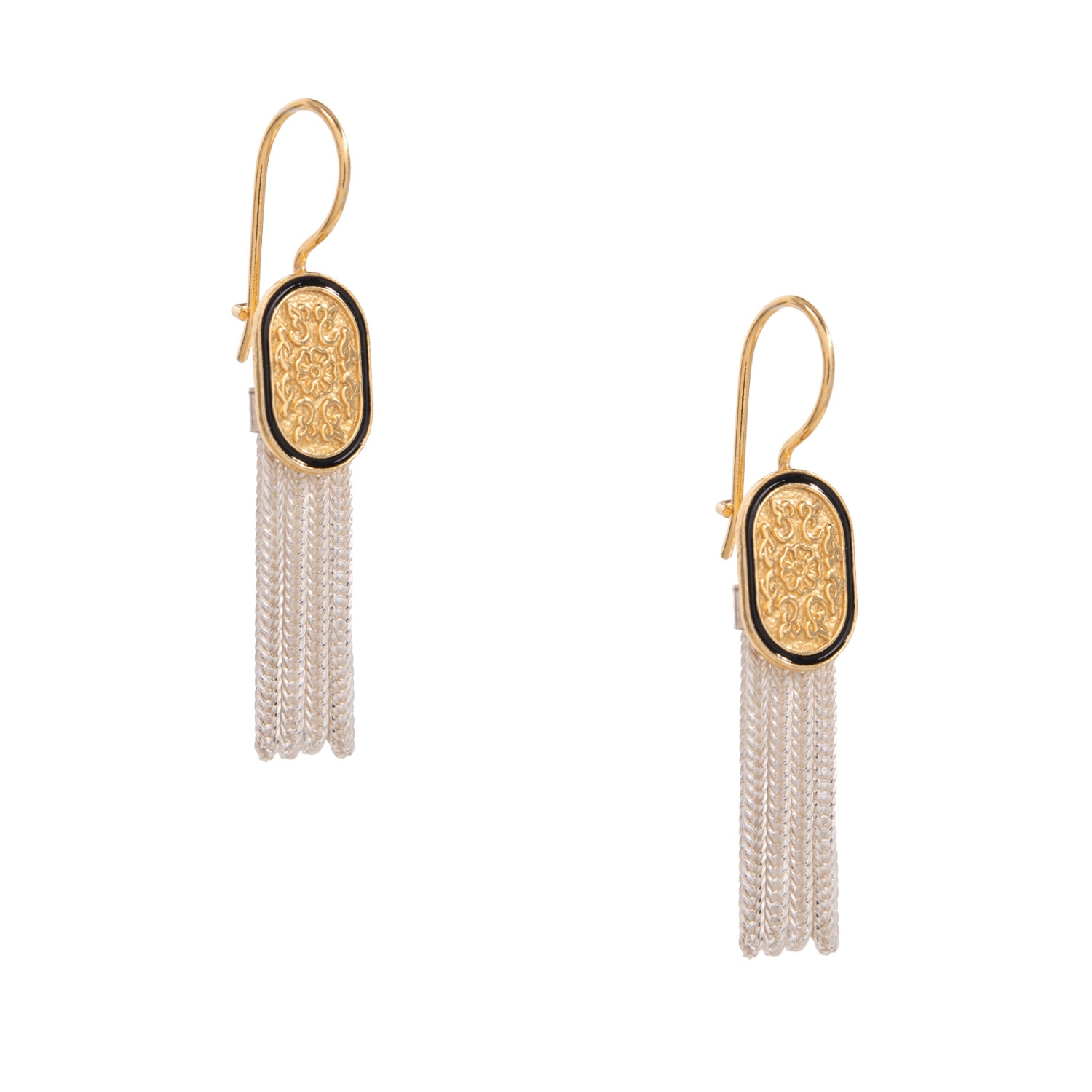 Women’s Gold / Black Hatay Fringe Earrings Oval Seyahan