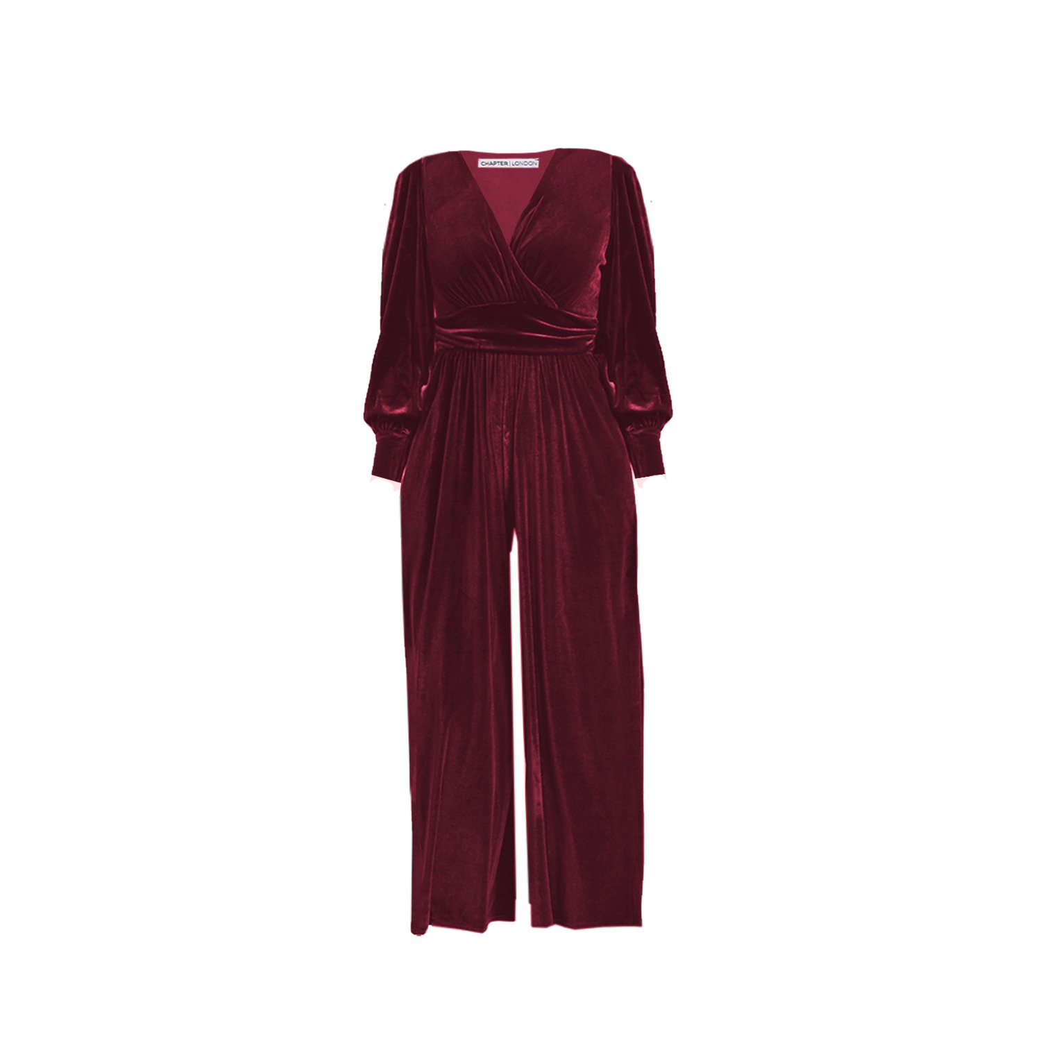 CHAPTER LONDON WOMEN'S RED AVA VELVET JUMPSUIT - BERRY