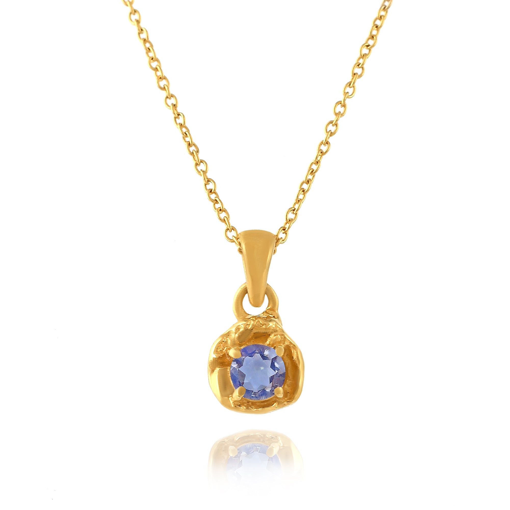 Women’s Gold / Blue December Tanzanite Birthstone Gold Necklace Rani & Co.