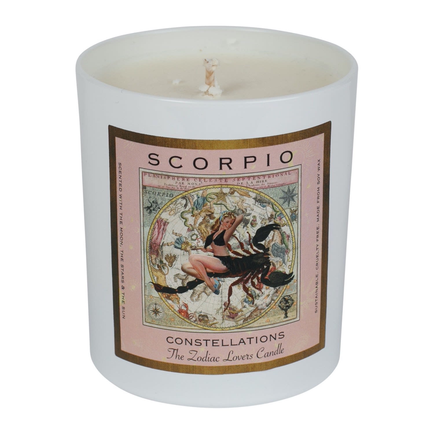 White Zodiac Candle - Scorpio Myrtle & Mary