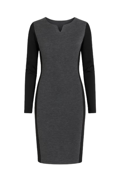Conquista Women's Grey Wool Blend Straight Dress In Gray