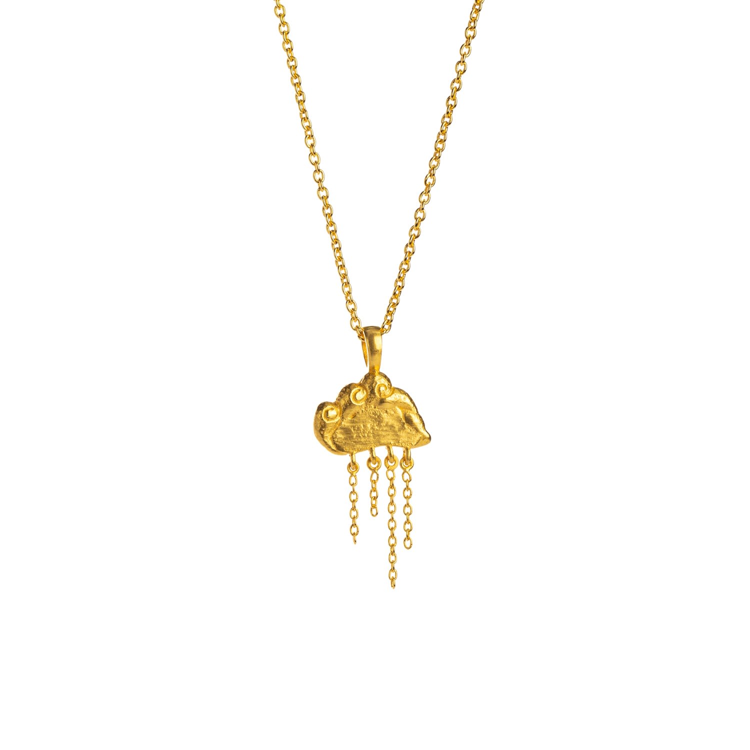 Women’s Monsoon Cloud & Rain Charm Necklace - Gold Vermeil Rize