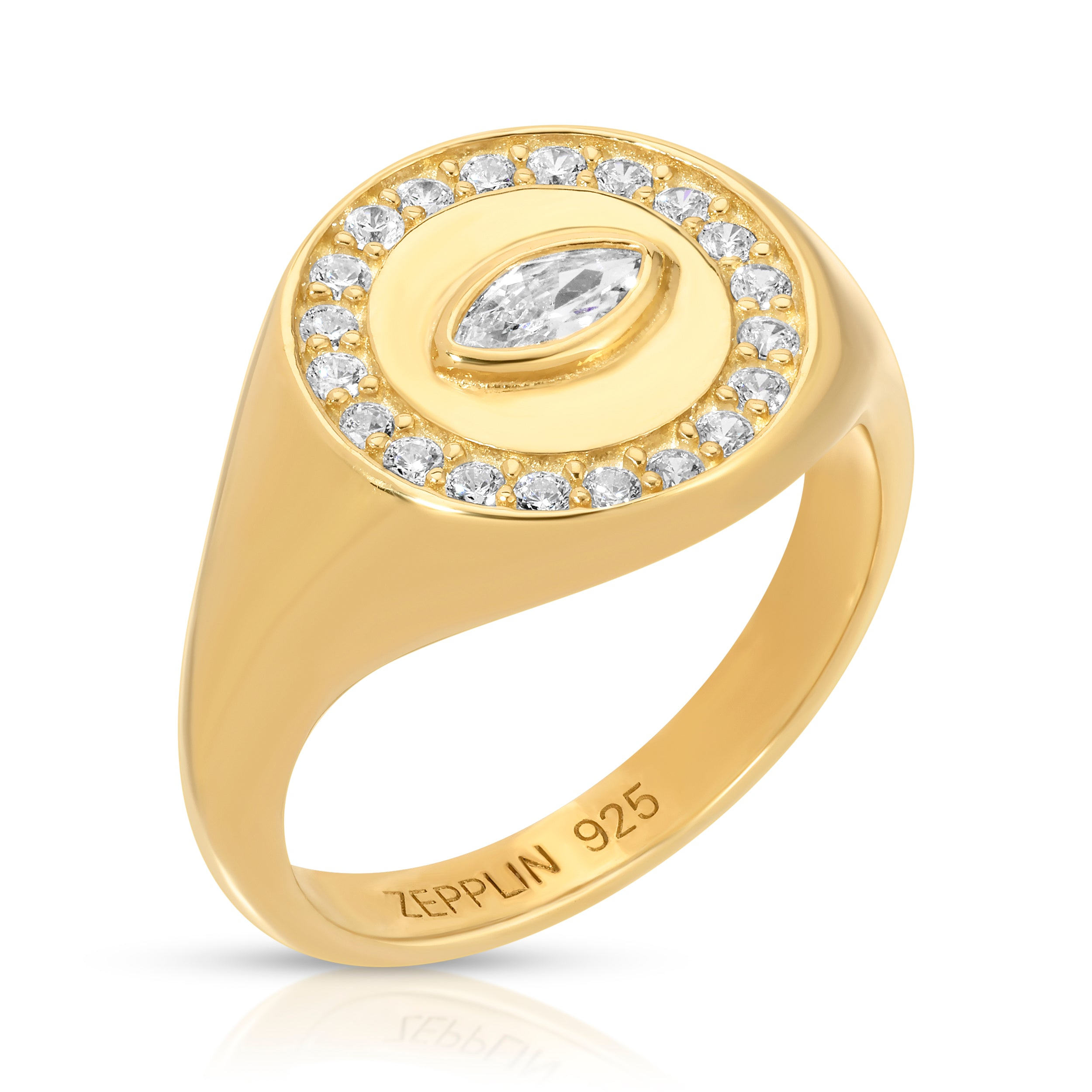 Zepplin The Label Women's Gold Esme Ring-evil Eye Signet Ring