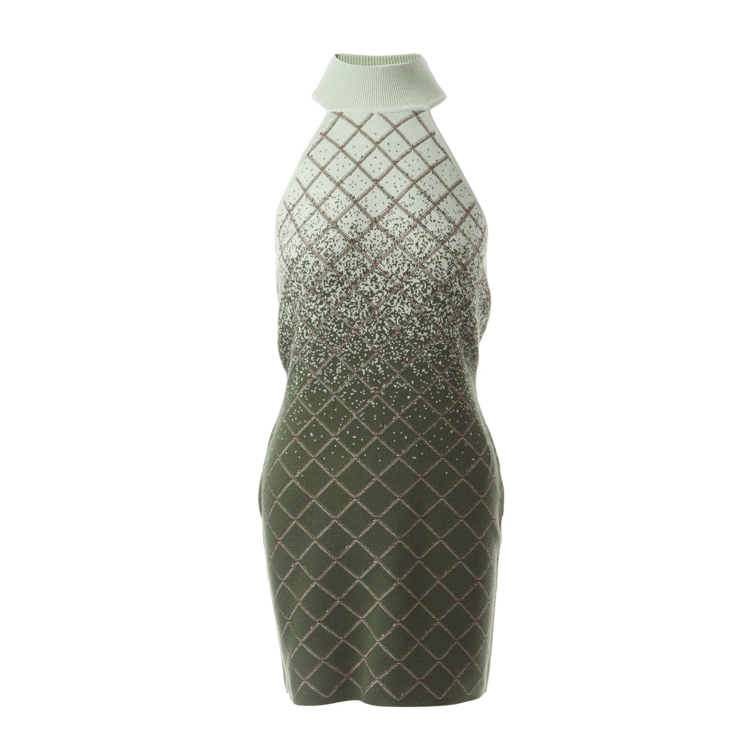 Women’s Green Fully Fashioning Reyna Jacquard Knit Sparkle Mini Dress Xs