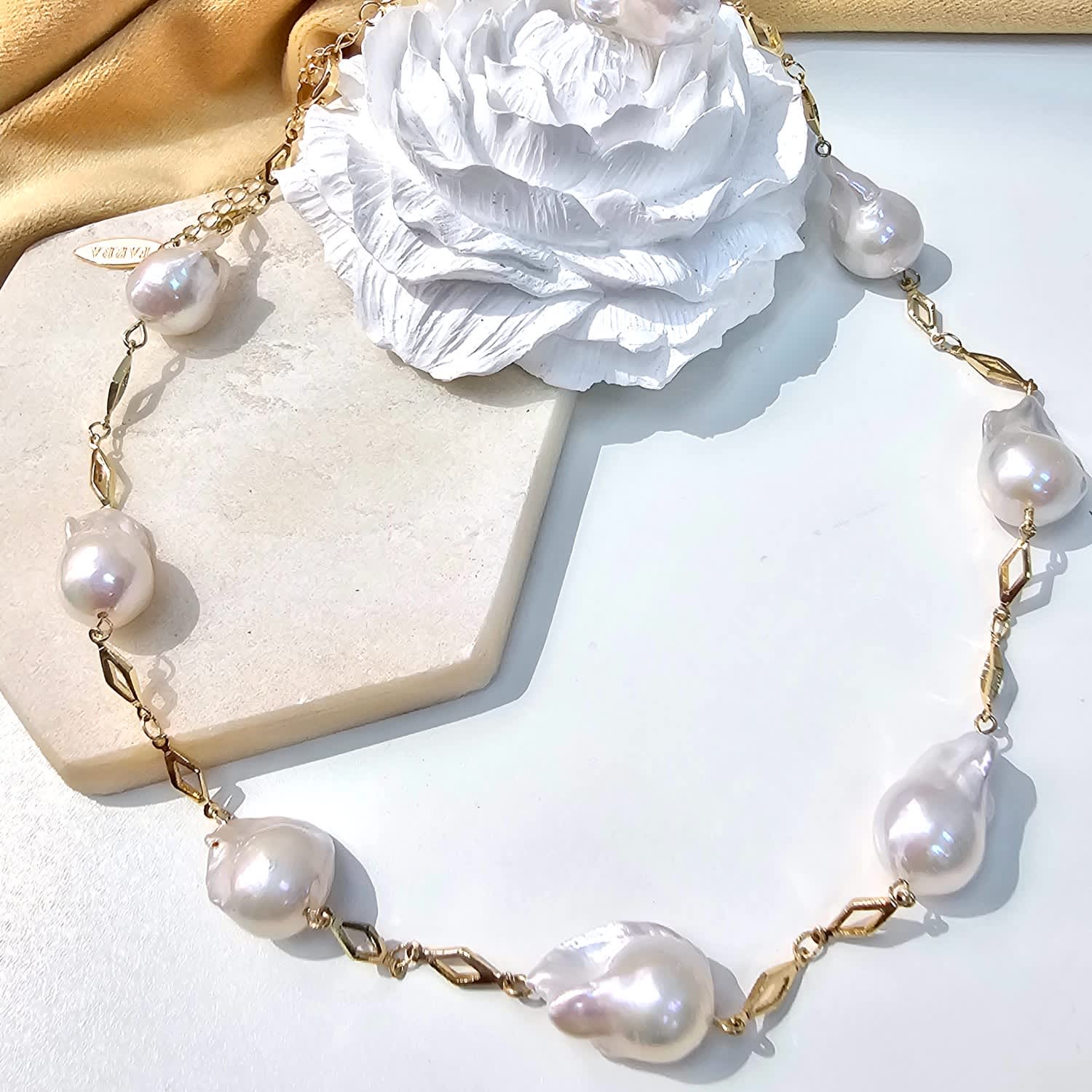Timeless Natural Baroque Pearls Necklace | Farra | Wolf & Badger