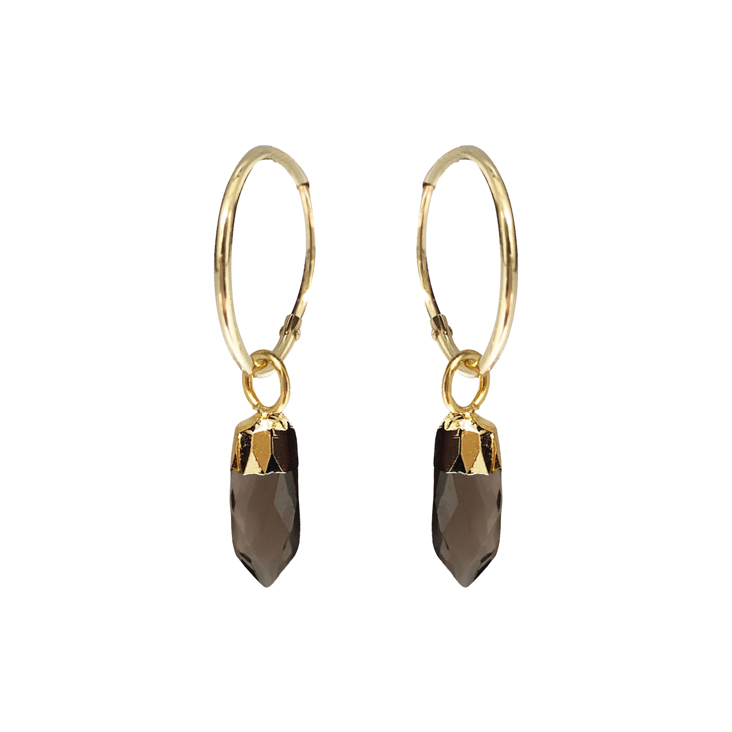 Women’s Brown Cora Creole With Mini Point Smokey Quartz Mirabelle Jewellery