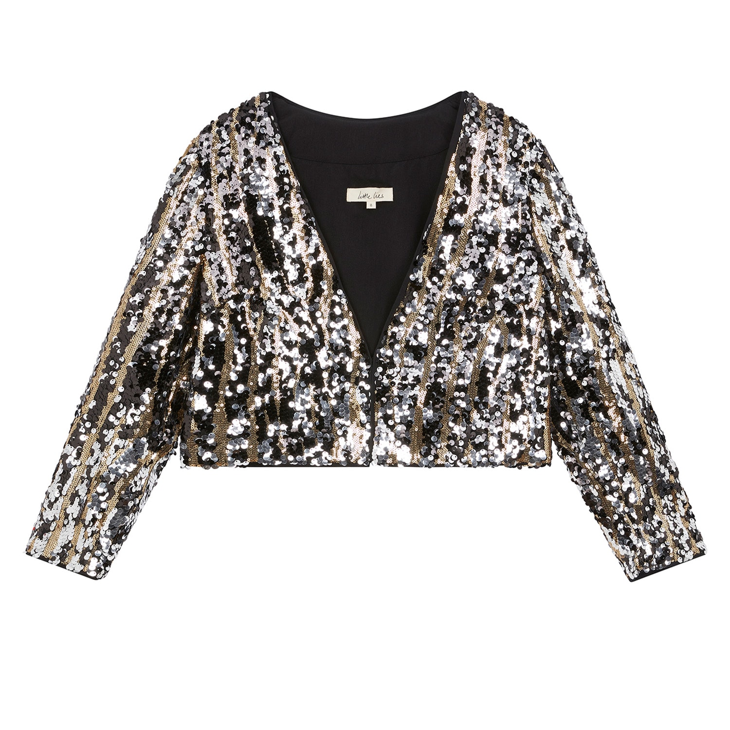 Little Lies Women's Silver / Gold / Black Fortune Sequin Jacket In Gray
