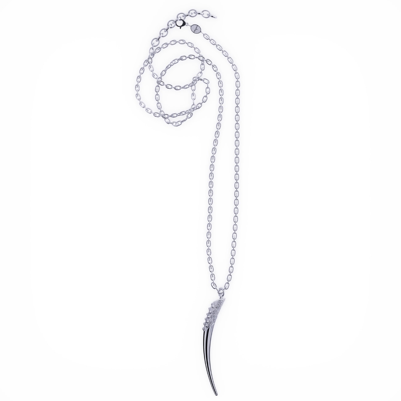 Linda Fiore Women's Long Necklace With Horn Pendant, Sterling Silver