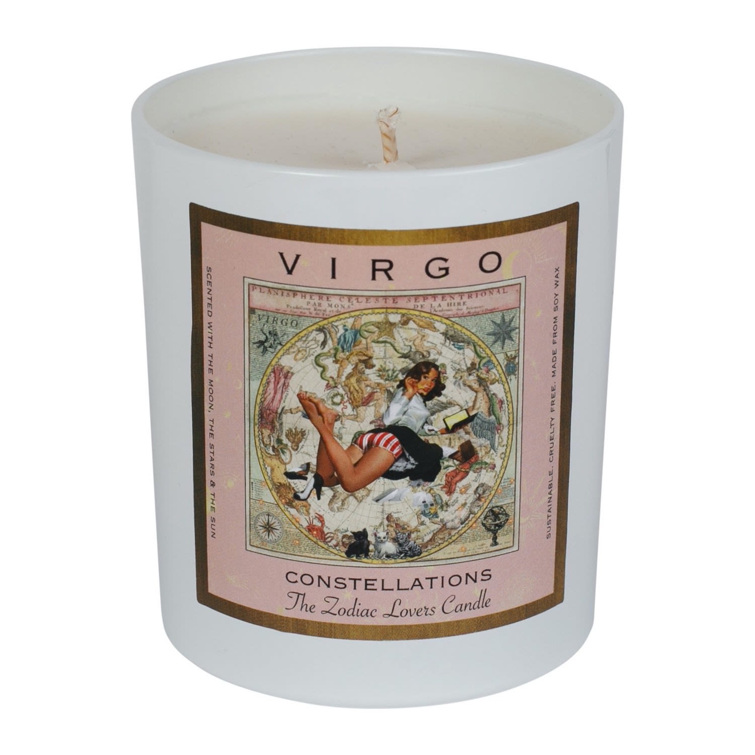 White Zodiac Candle - Virgo Myrtle & Mary