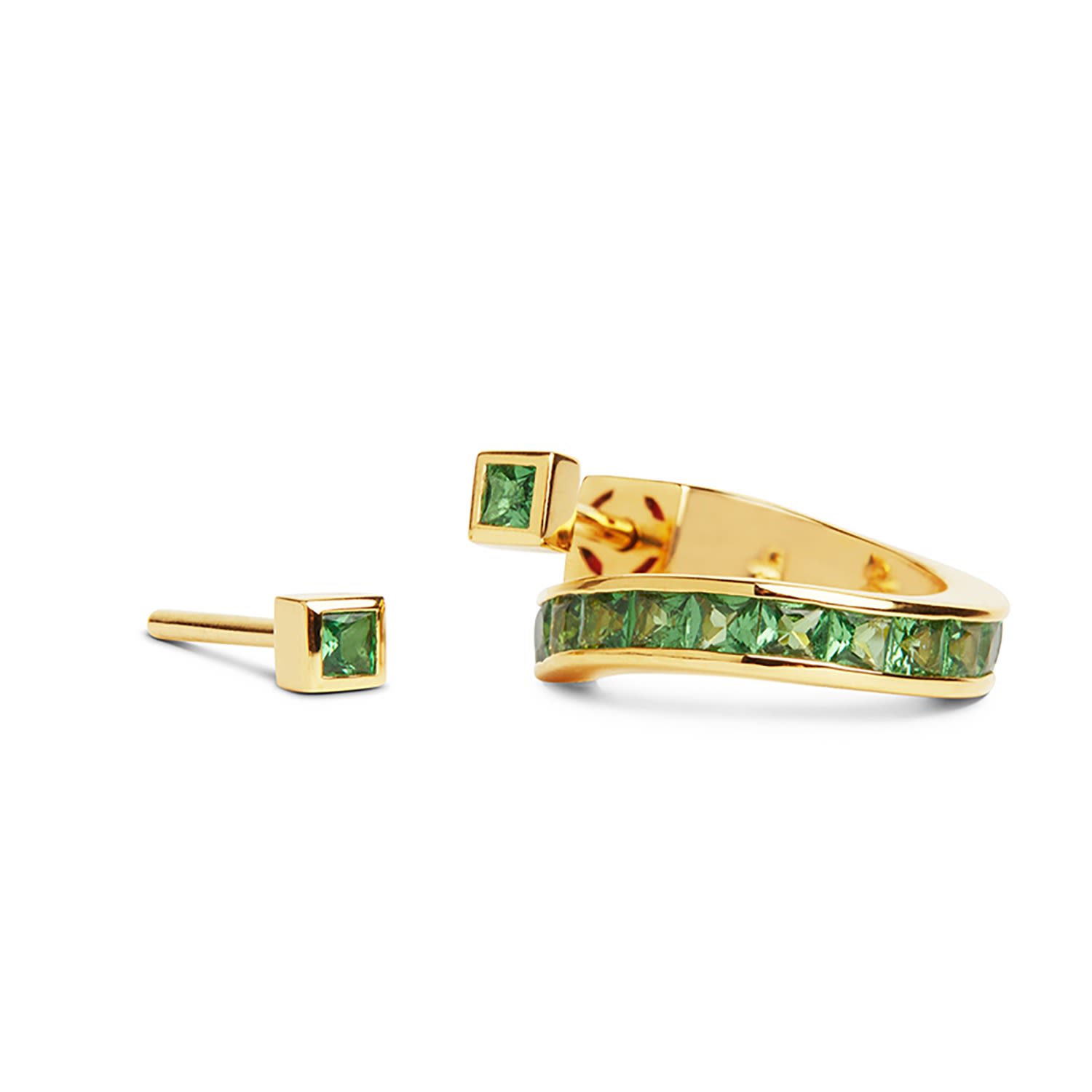 Women’s Vortex Tsavorite Earrings - Gold Kasun