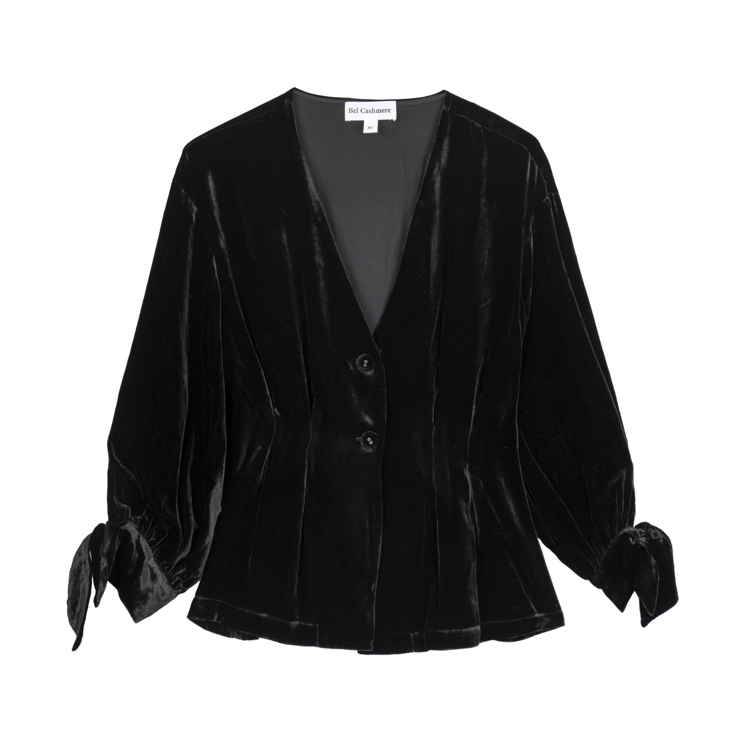 Bel Cashmere Women's Black Fara Velvet Blouse In Black