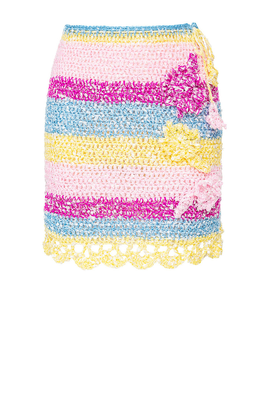 Andreeva Women's Bird Of Paradise Handmade Mini Crochet Skirt In Neutral