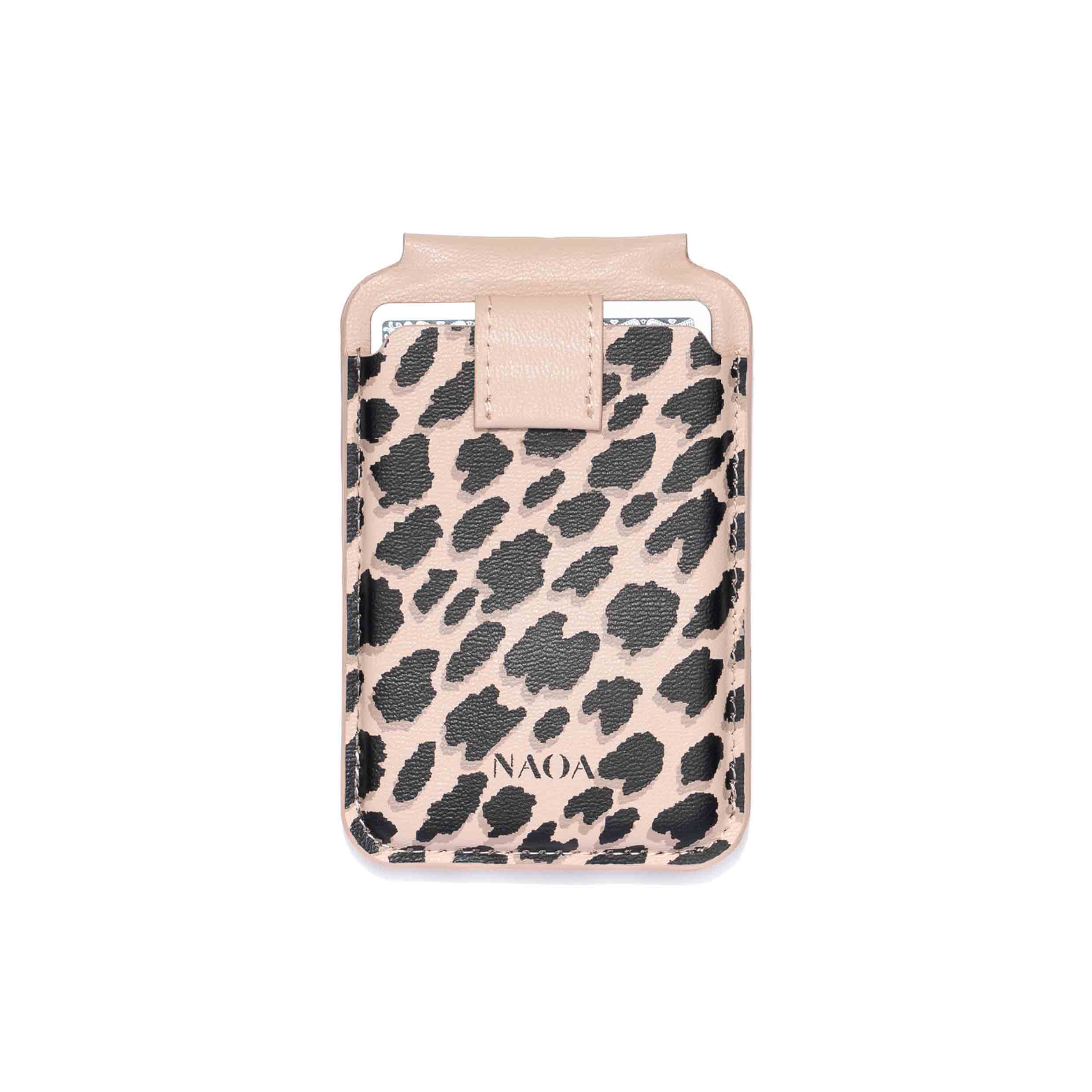 Naoa Women's Black / Pink Printed Magsafe Wallet & Phone Stand Leopard Print In Multi