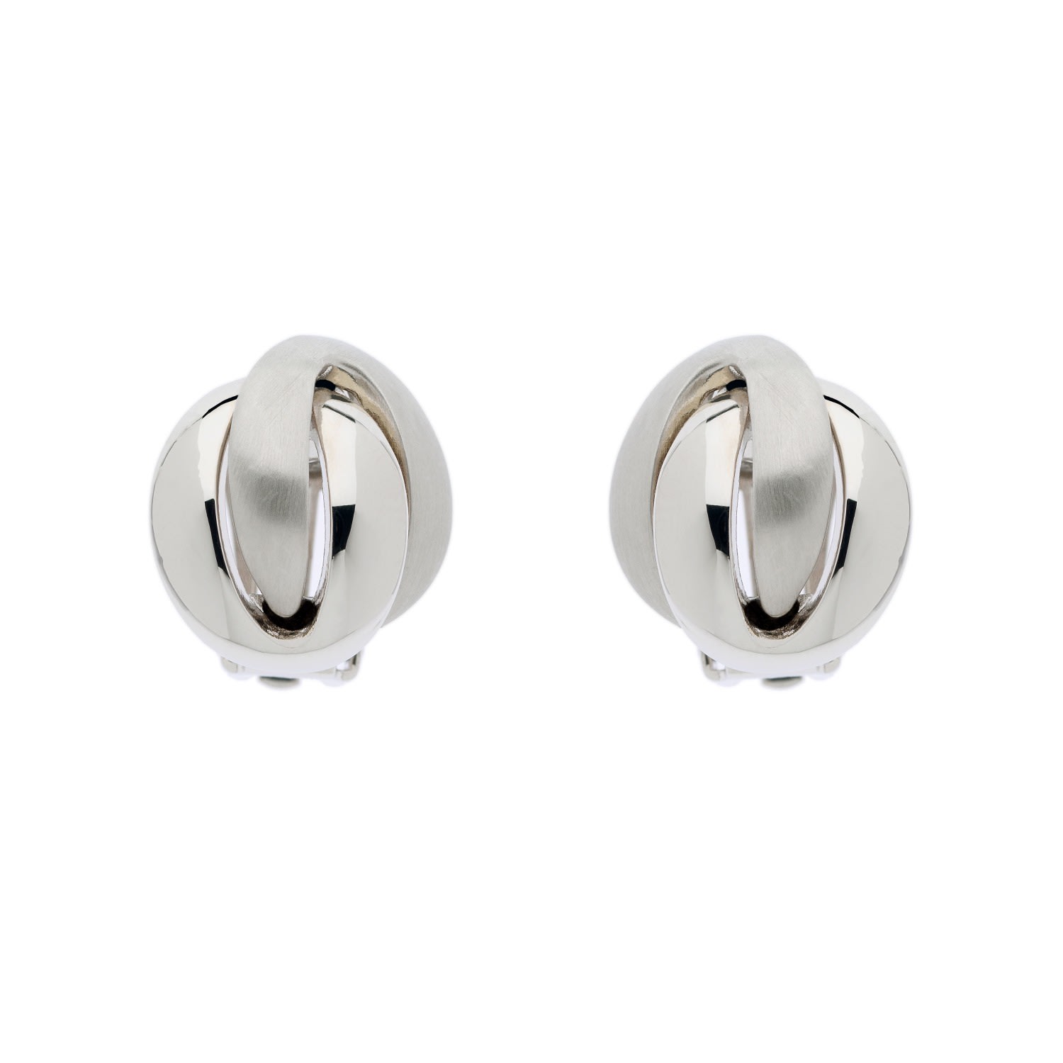 Emma Holland Jewellery Women's Silver Platinum Satin Knot Clip On Earrings In Silver