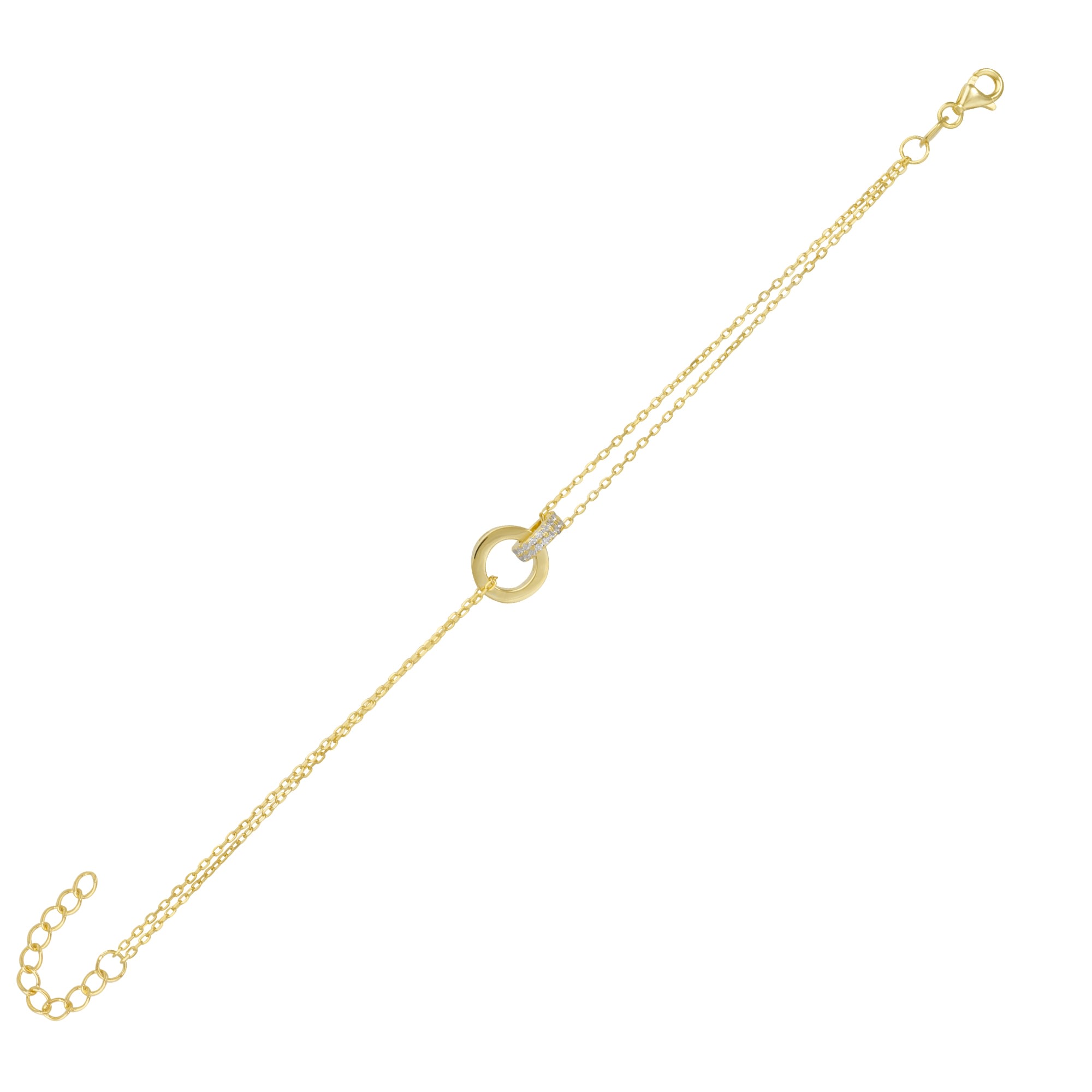 Spero London Women's Jewelled Interlink Bracelet Sterling Silver In Gold In Gold