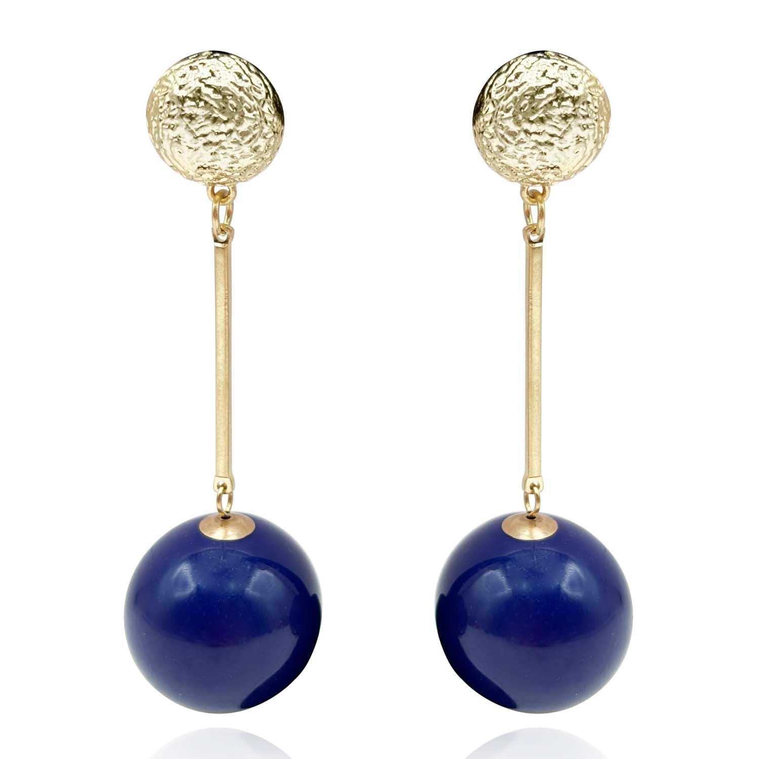 Michael Nash Jewelry Women's Blue Navy And Gold Ball Drop Earrings