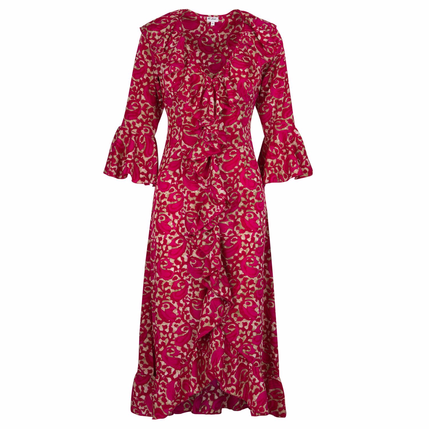 Felicity Midi Dress Hot Pink Swirl | At Last... | Wolf & Badger