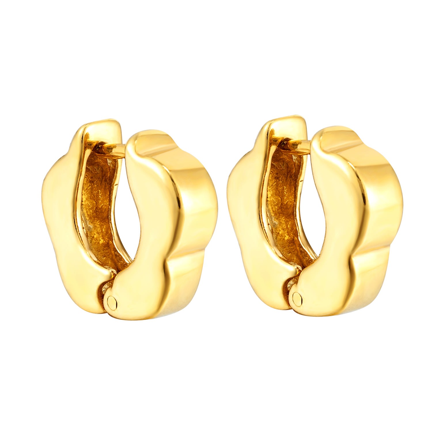 Women’s 22Ct Gold Vermeil Flower Huggie Hoops Seol + Gold