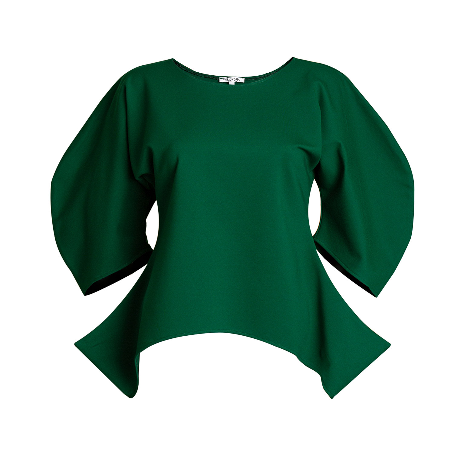 Bianca Popp Women's Puff Blouse With Flaps In Green In Green