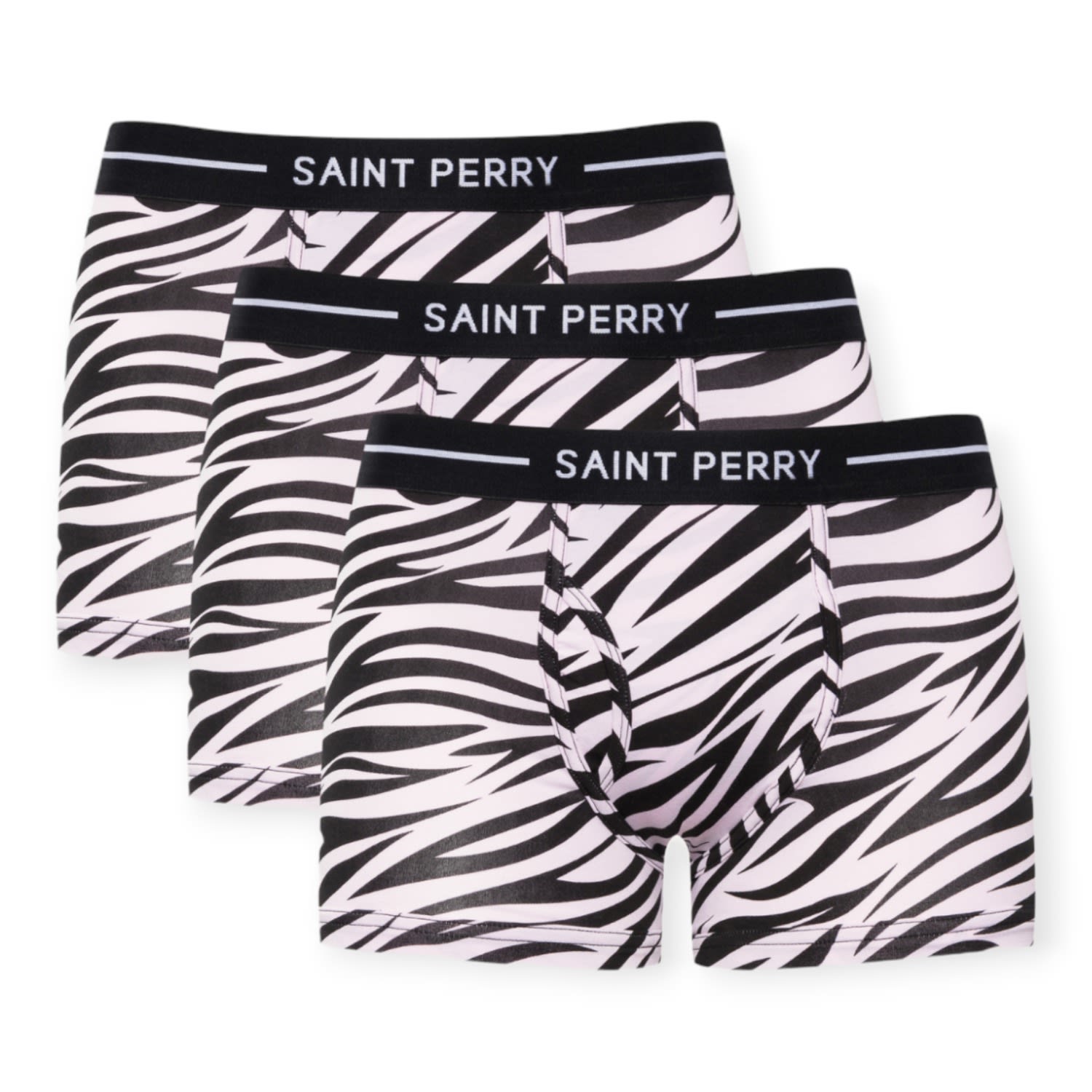 Men’s Zebra Boxer Brief Three Packs- White Extra Large Saint Perry