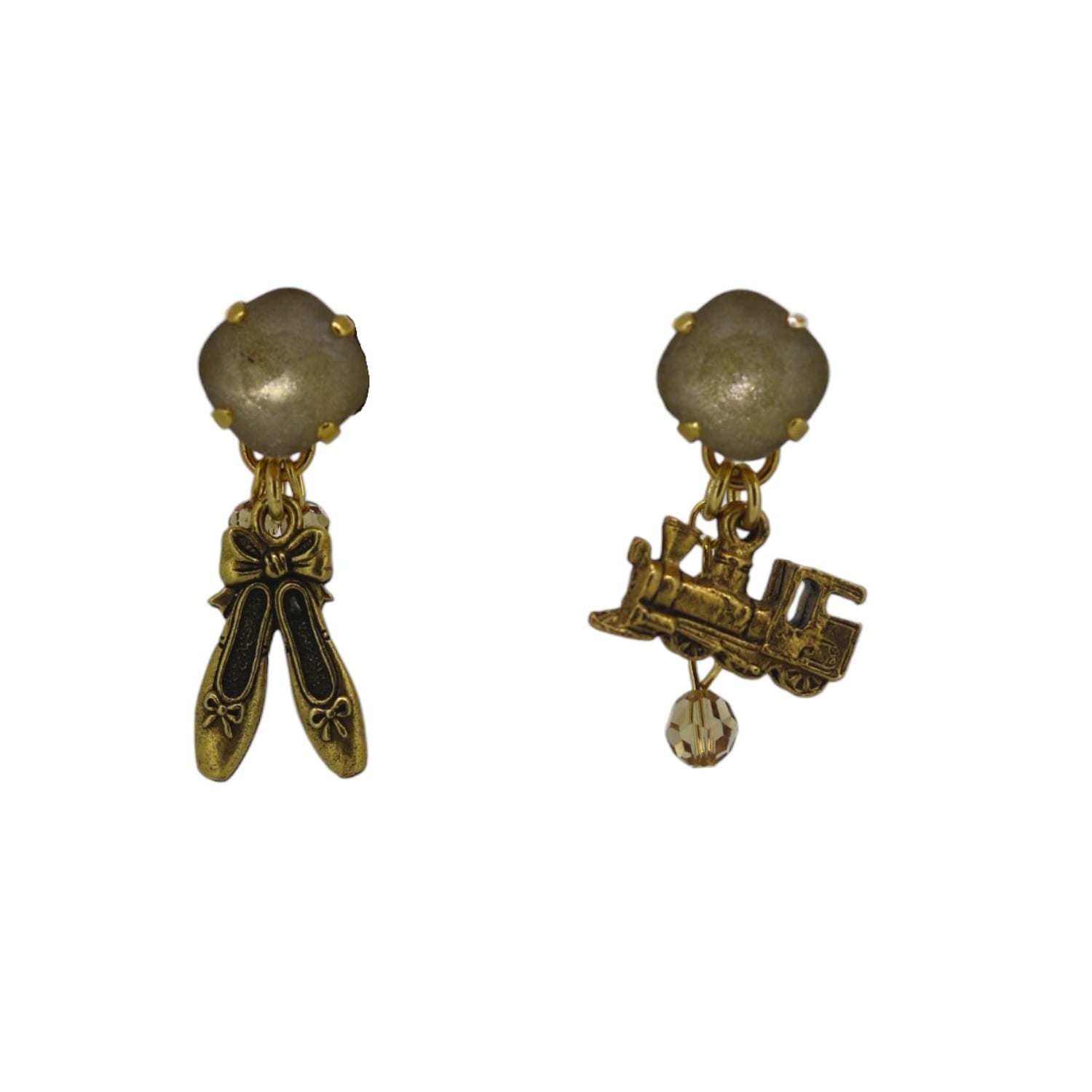 Vickisarge Women's Gold Champagne Motion Charm Earrings - Pierced In Gold